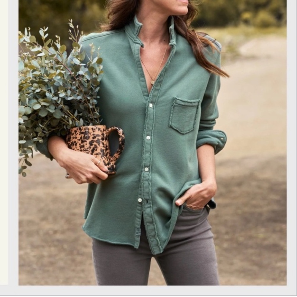 Frank & Eileen Eileen Triple Fleece Button Up Rosemary Sz S